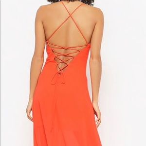 Orange Chiffon Maxi Dress